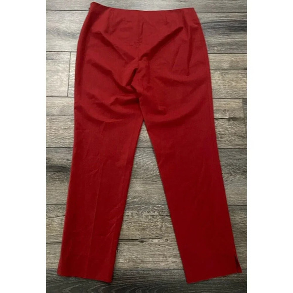 Lafayette 148 New York Stanton Pants Skinny Side Zip Wool Blend Dark Red Size 8 - Picture 3 of 6